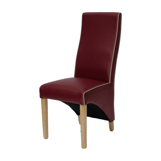 Wave Ruby/Bone Contrast piping Dining Chair