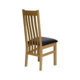 Perugia Oak Dining Chair with Brown seat pad