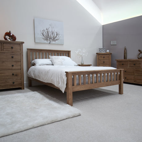 Rustic Oak Double Bed