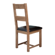 Rustic Oak Dining Chair with Leather Pad