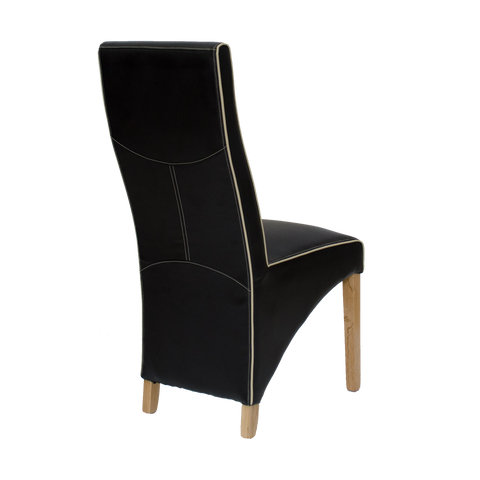 Wave Noir/Bone Contrast piping Dining Chair