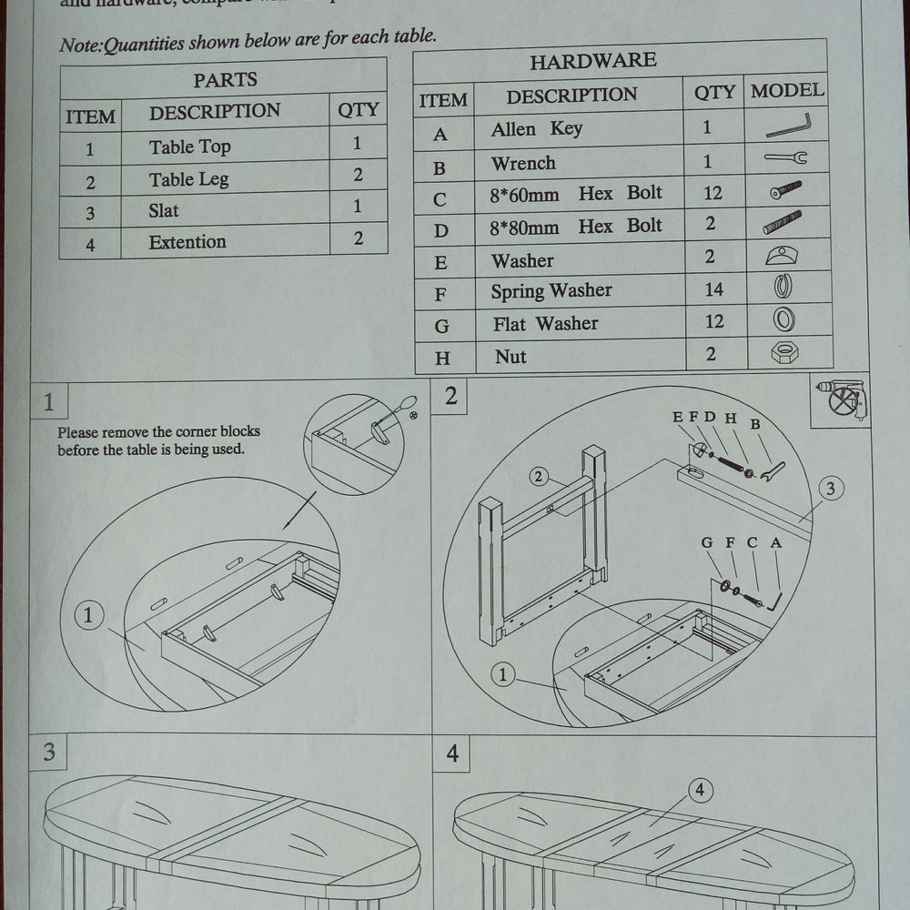 Deluxe Super Oval Extending Table 2100+(2x400)