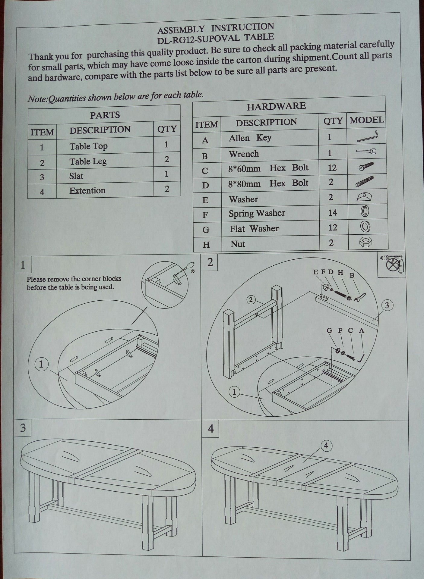 Deluxe Super Oval Extending Table 2100+(2x400)