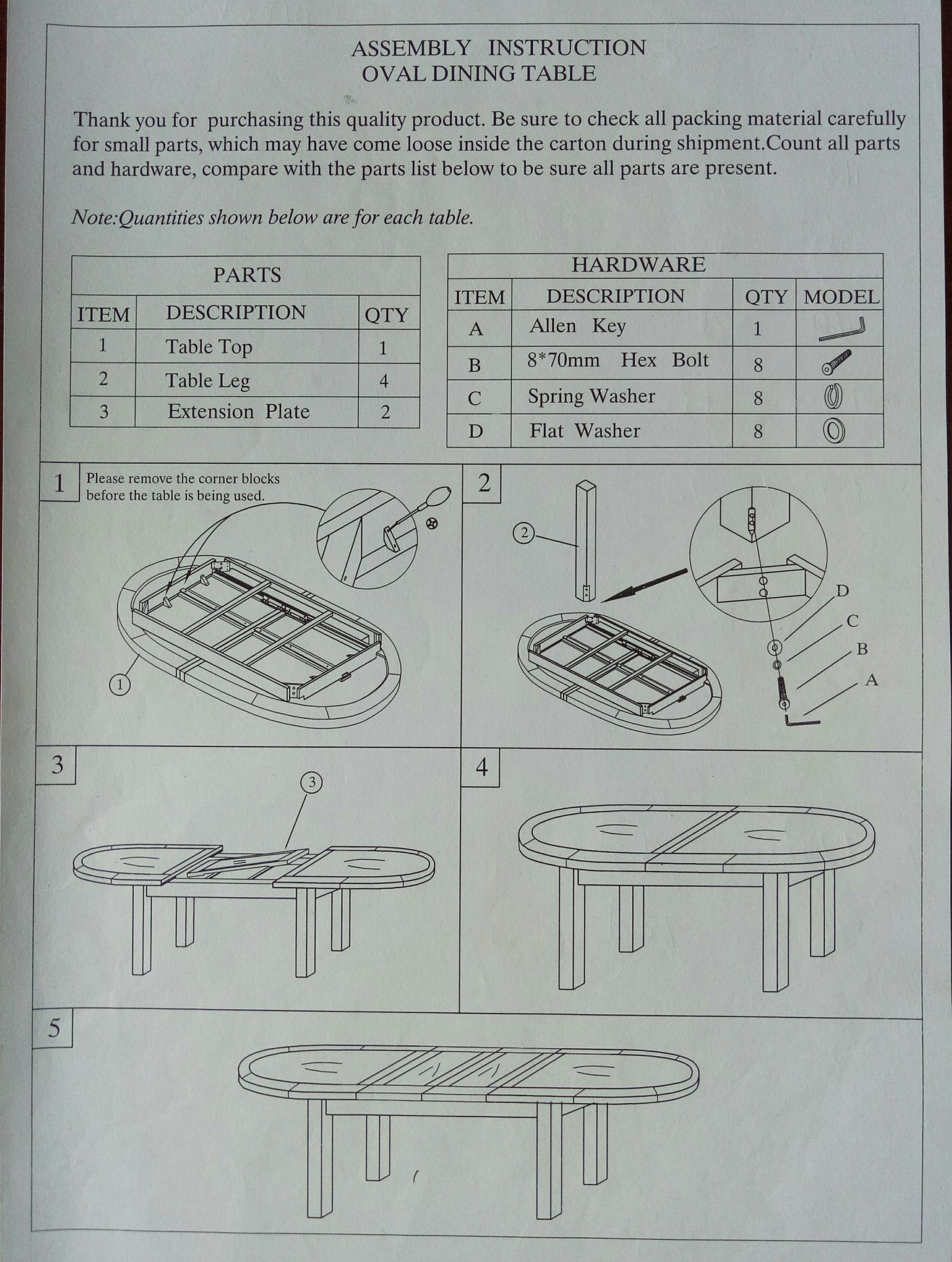 Deluxe Oval Extending Dining Table