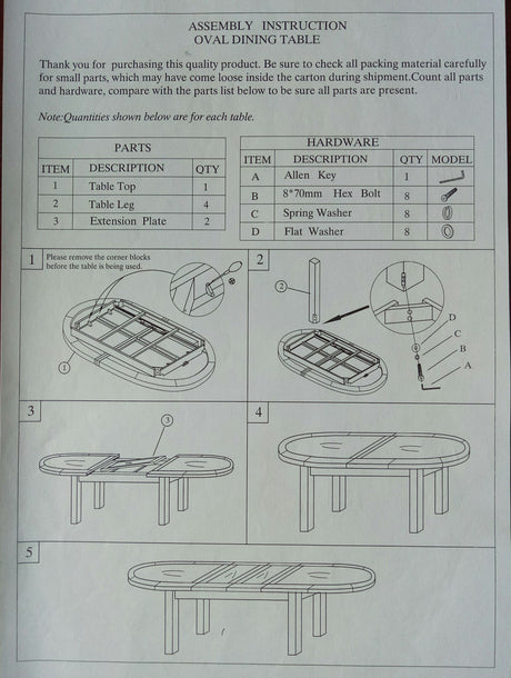 Deluxe Oval Extending Dining Table