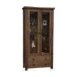 Rustic Oak Glass Display Cabinet