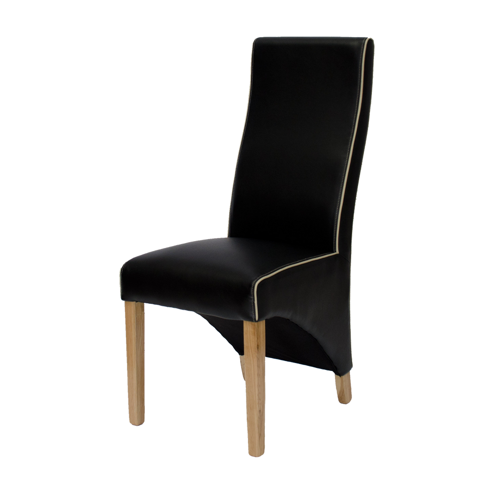 Wave Noir/Bone Contrast piping Dining Chair