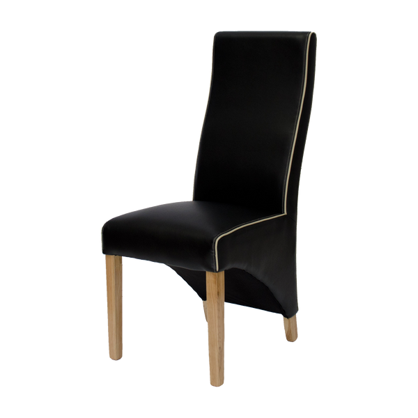 Wave Noir/Bone Contrast piping Dining Chair