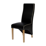 Wave Noir/Bone Contrast piping Dining Chair