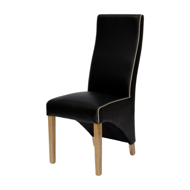 Wave Noir/Bone Contrast piping Dining Chair