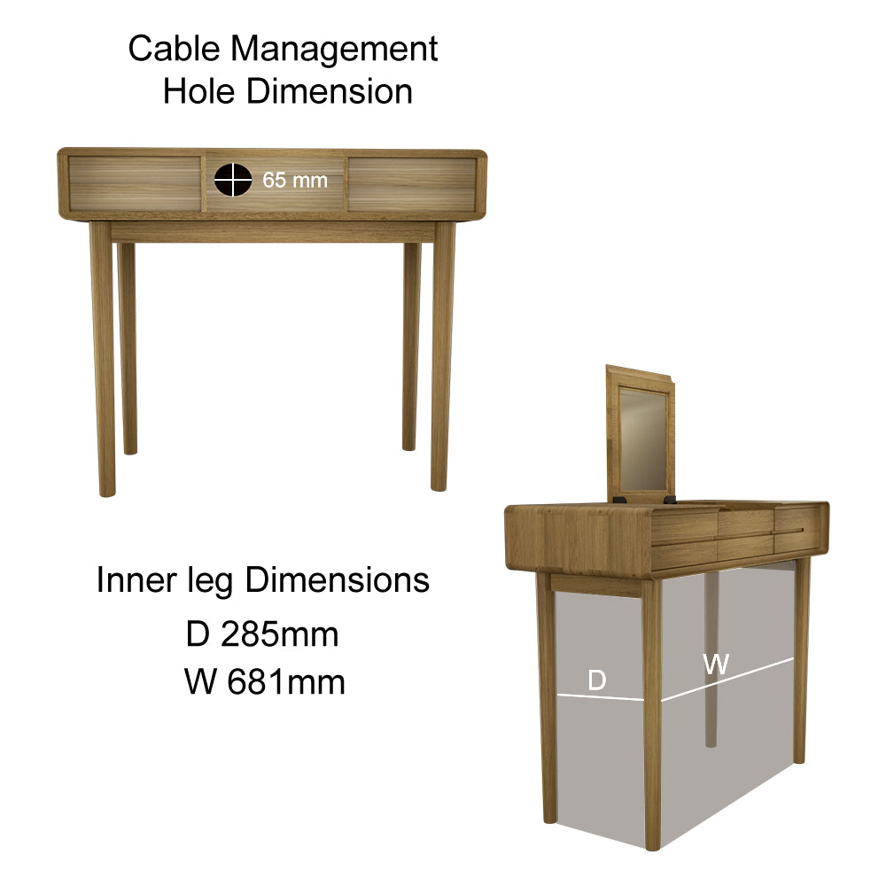 Scandic dressing table with mirror