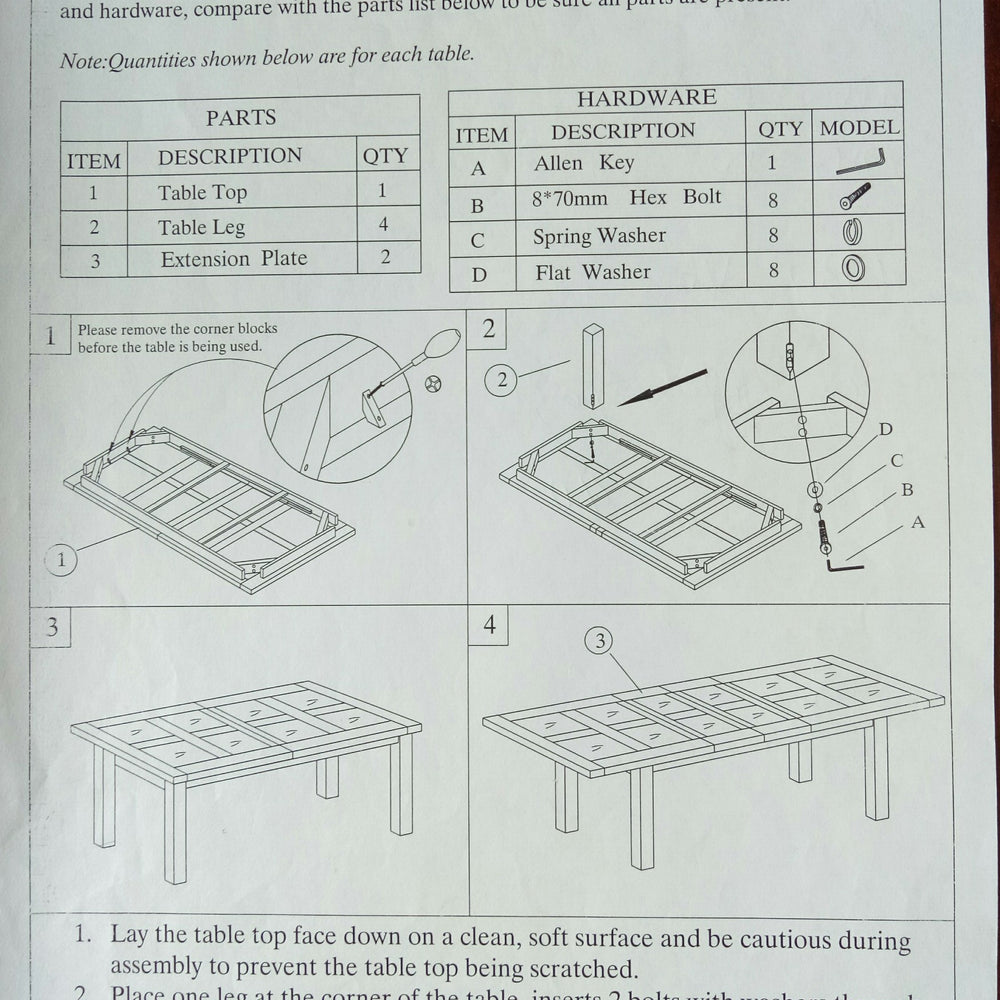 Deluxe Twin Leaf Extending Table 1800+(2x400) X 1000