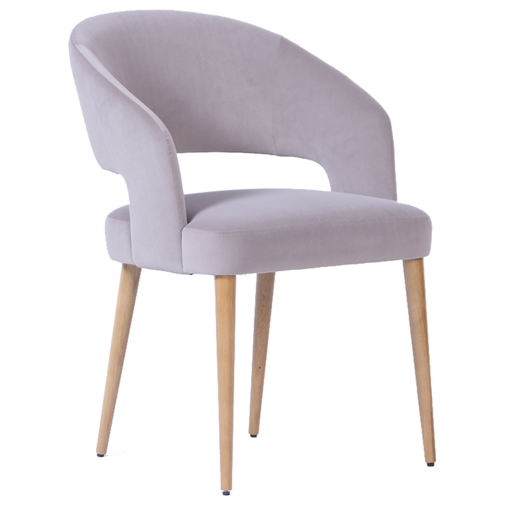 Genoa Mink Chair (Round oak Legs)