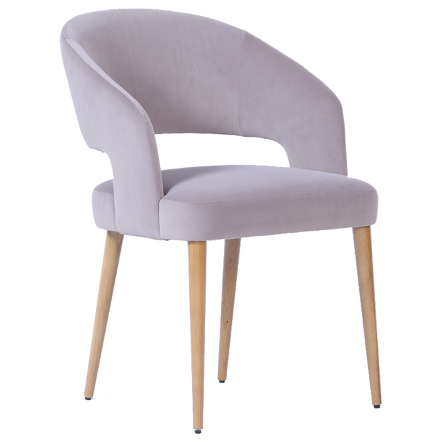 Genoa Mink Chair (Round oak Legs)