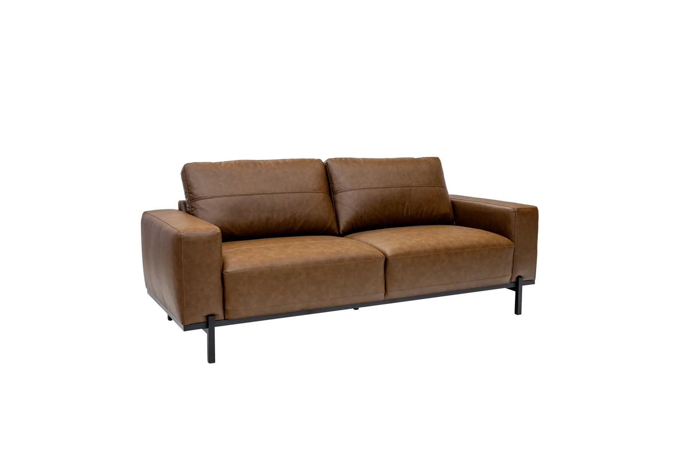 Remi PU 3 Seater - Aged Tan