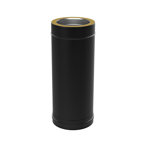 100mm Black Solinox Straight 500mm pipe featuring a sleek black finish and a durable design, ideal for various plumbing and ventilation applications.