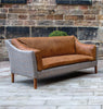 Malone Large 2 Seater HTW & Brown Tan Leather