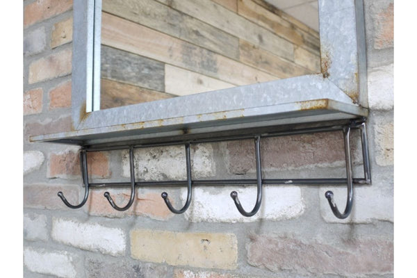 Industrial Mirror With Hooks