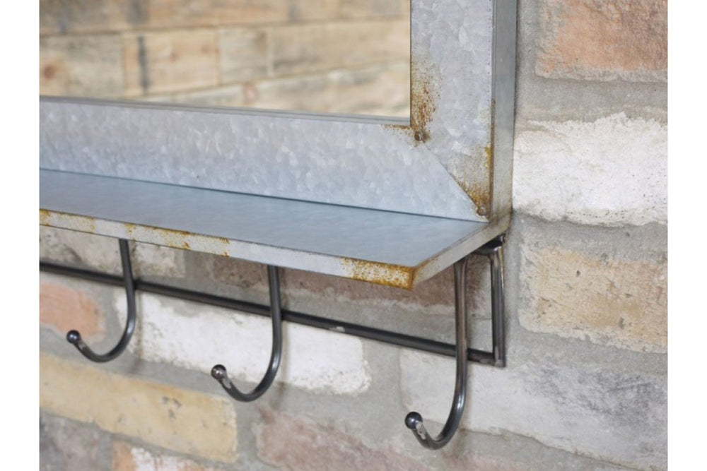 Industrial Mirror With Hooks