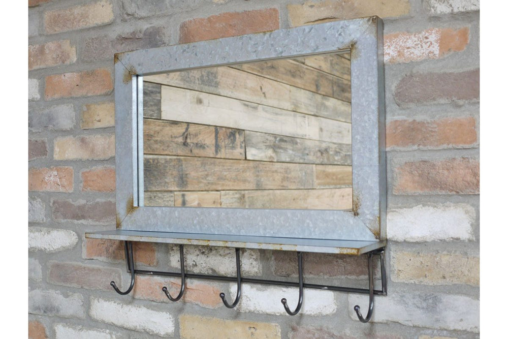 Industrial Mirror With Hooks