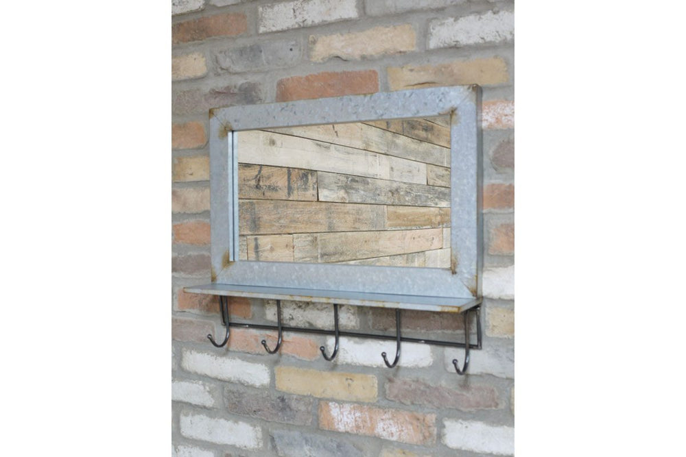 Industrial Mirror With Hooks