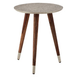 Boho Carved Metal Side Table