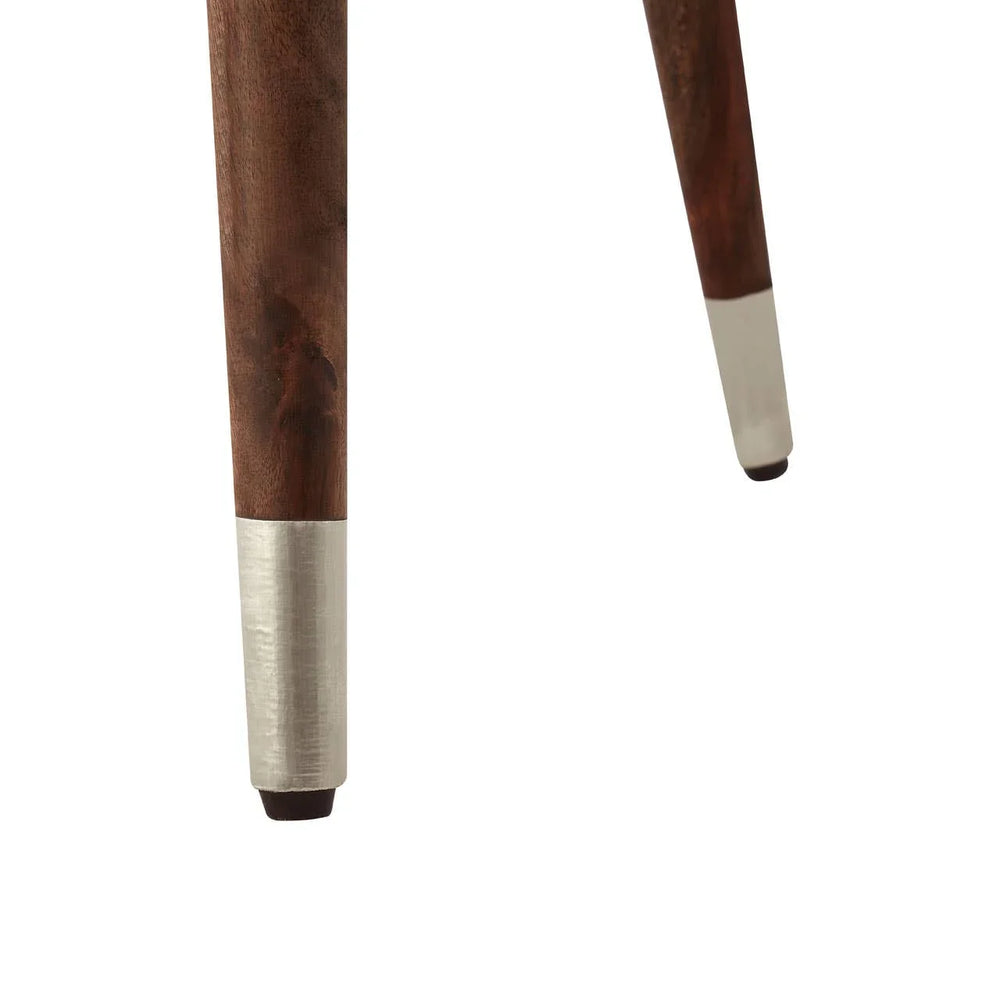 Boho Carved Metal Side Table