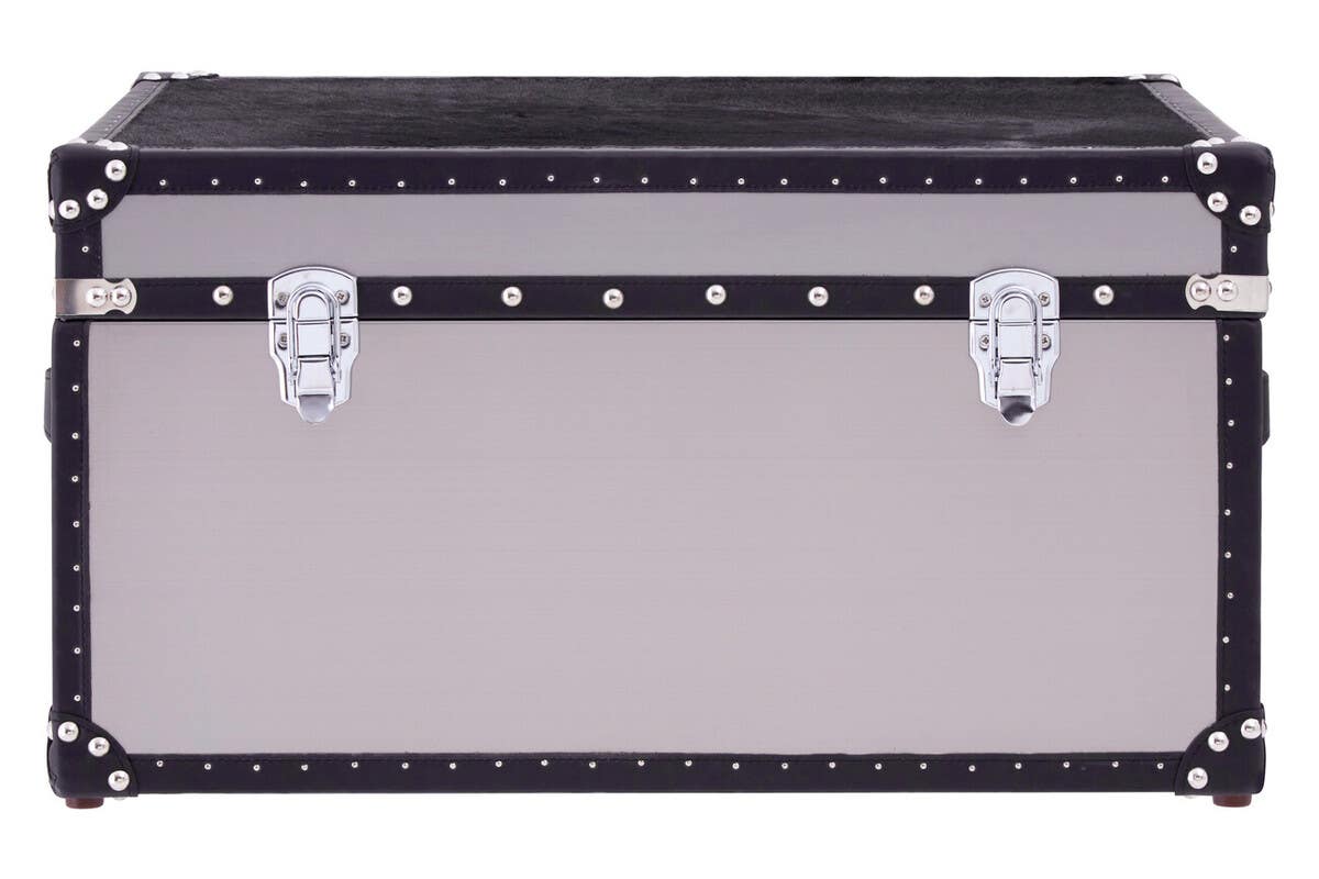 Monochrome Cowhide Storage Trunk
