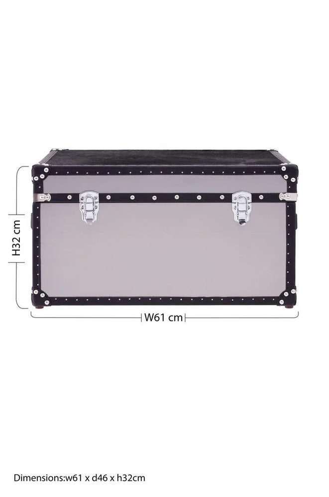 Monochrome Cowhide Storage Trunk