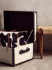 Monochrome Cowhide Storage Trunk