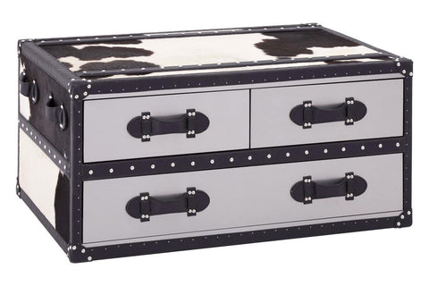 Monochrome Cowhide Coffee Table