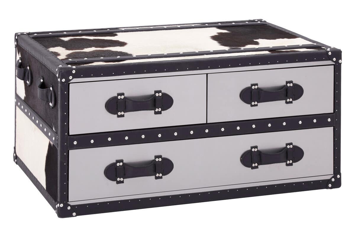 Monochrome Cowhide Coffee Table
