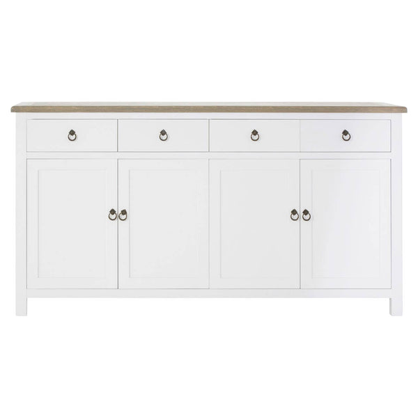 Hampstead White Oak Sideboard with 4 Doors and Drawers