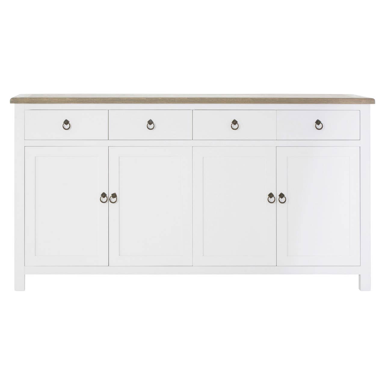 Hampstead White Oak Sideboard with 4 Doors and Drawers
