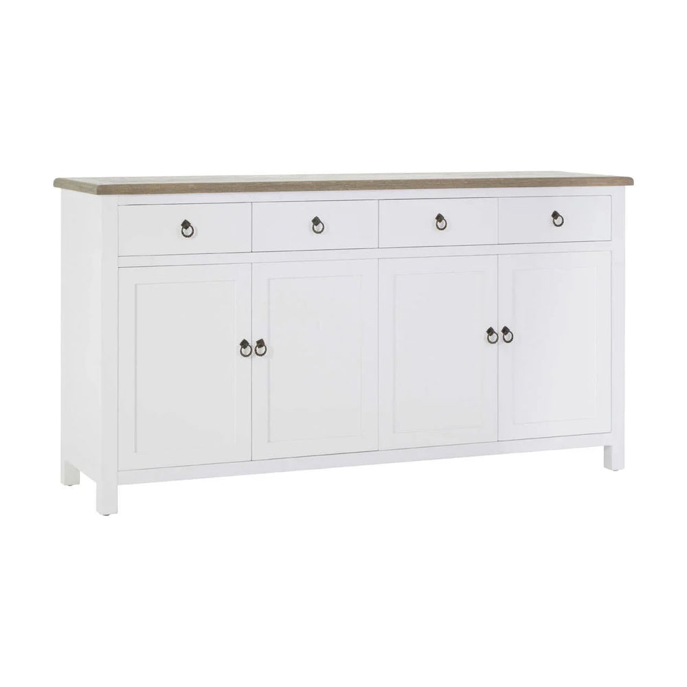 Hampstead White Oak Sideboard with 4 Doors and Drawers