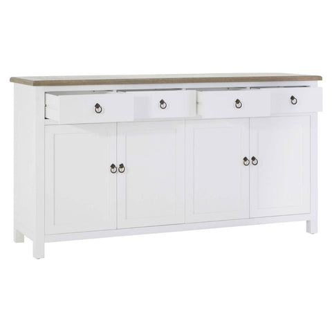 Hampstead White Oak Sideboard with 4 Doors and Drawers
