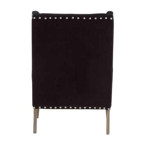 Luxe Black Wingback Armchair