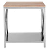 Sleek Wood Steel Side Table