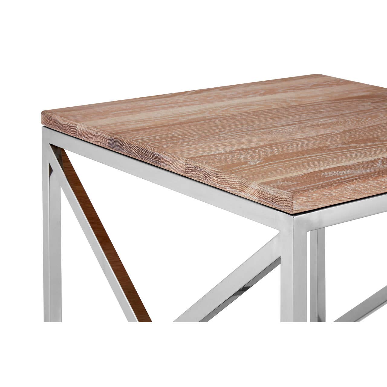Sleek Wood Steel Side Table