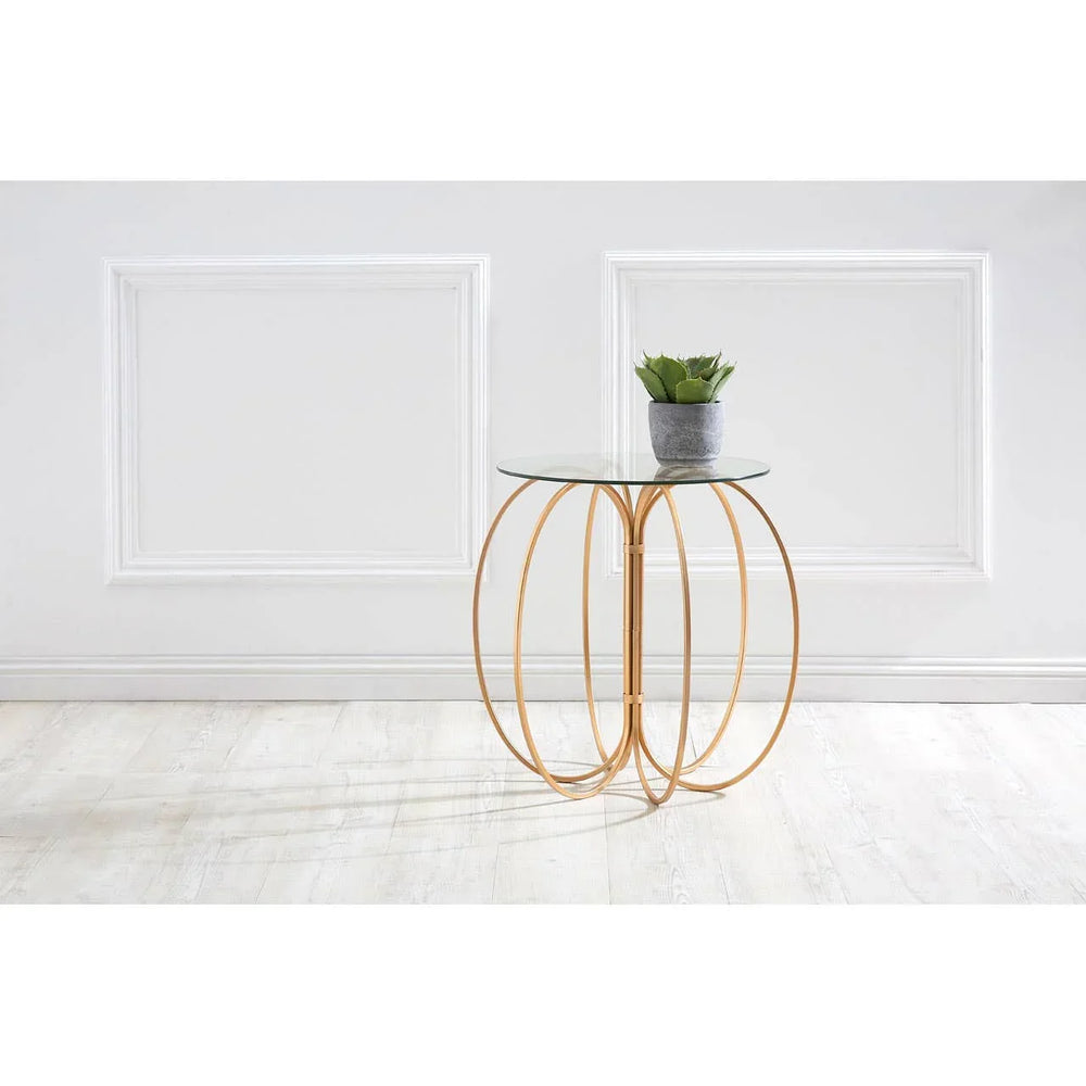 Gleaming Rose Gold Accent Table