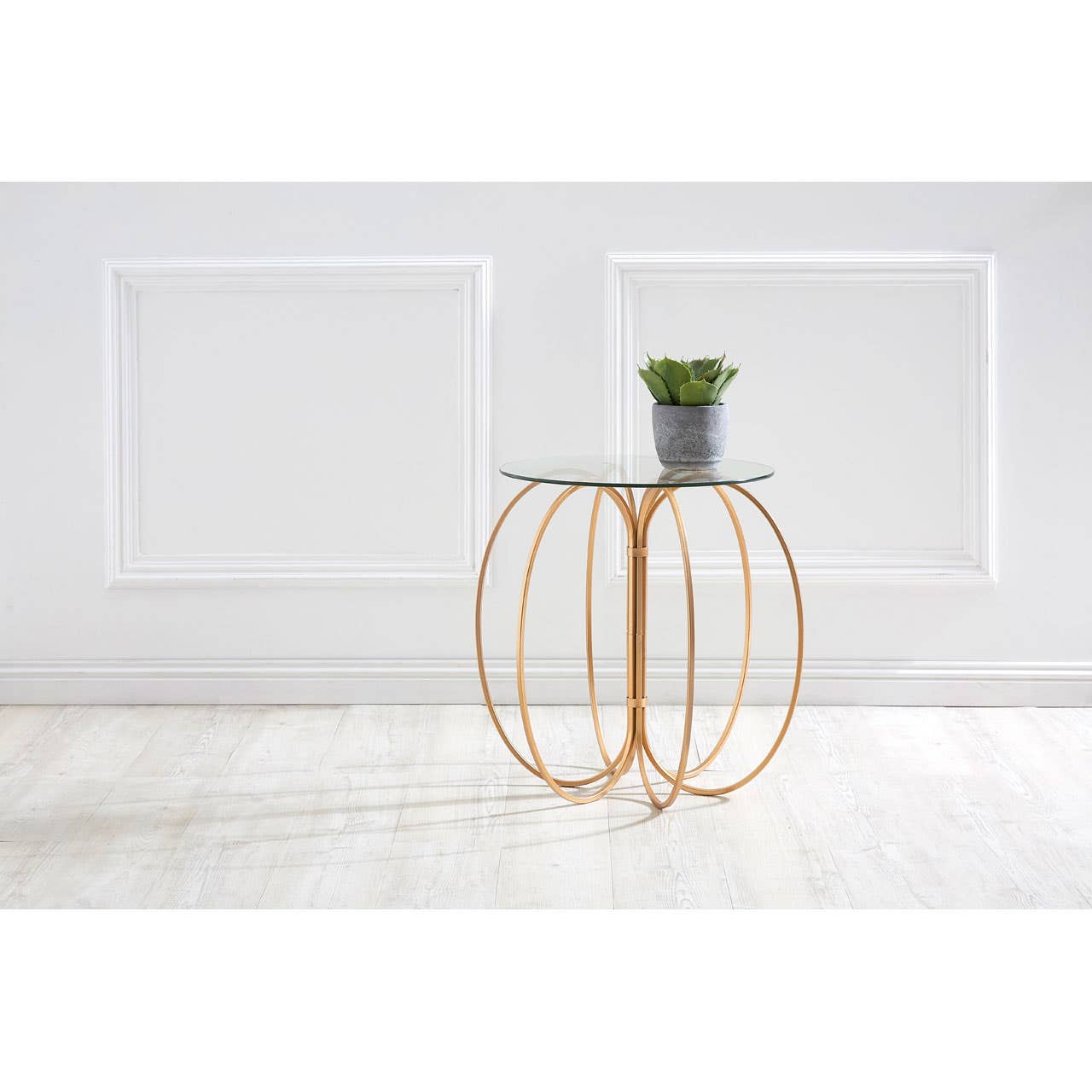 Gleaming Rose Gold Accent Table