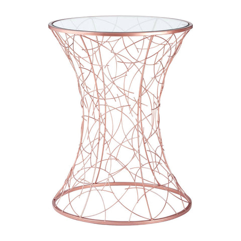 Concave Iron Twig Glass Table