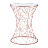 Concave Iron Twig Glass Table
