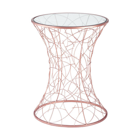 Concave Iron Twig Glass Table