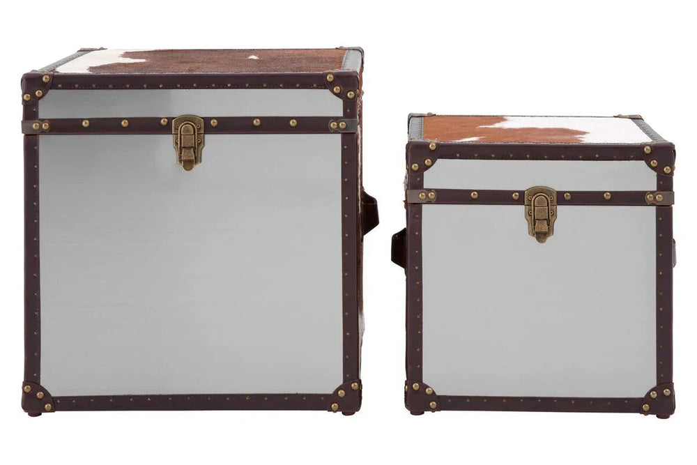 Luxe Cowhide Storage Trunk Set