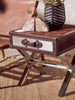 Luxe Cowhide Drawer Table
