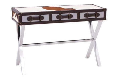 Elegant Cowhide Console Table
