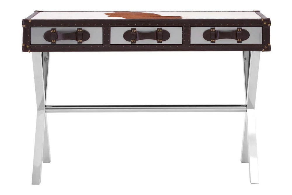 Elegant Cowhide Console Table
