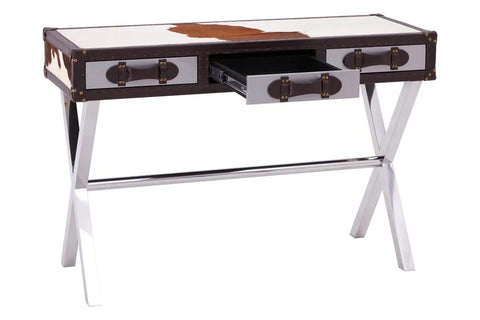 Elegant Cowhide Console Table