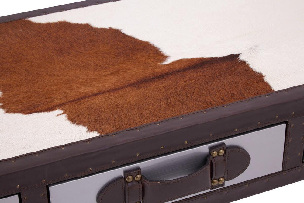 Elegant Cowhide Console Table